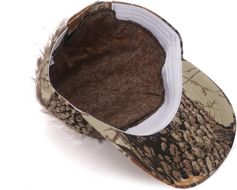 NNBDBVDHS Mens Visor with Hair Fake Hat with Hair for Men Funny Golf Hats Wig Hat Spiked Adjustable Baseball Cap - Image 5